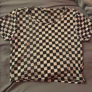 Checkered see through shirt